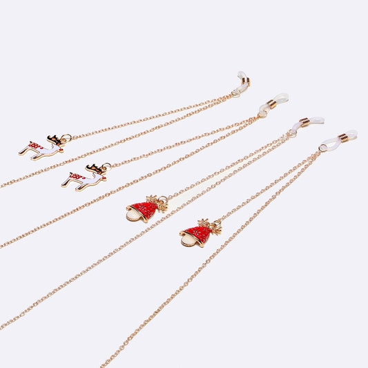 Cute Copper Christmas Women's Glasses Chain Glasses