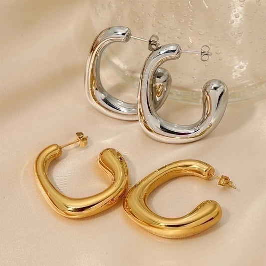 1 Pair Minimalist Solid Color Plating 304 Stainless Steel 16K Gold Plated White Gold Plated Gold Plated Ear Studs