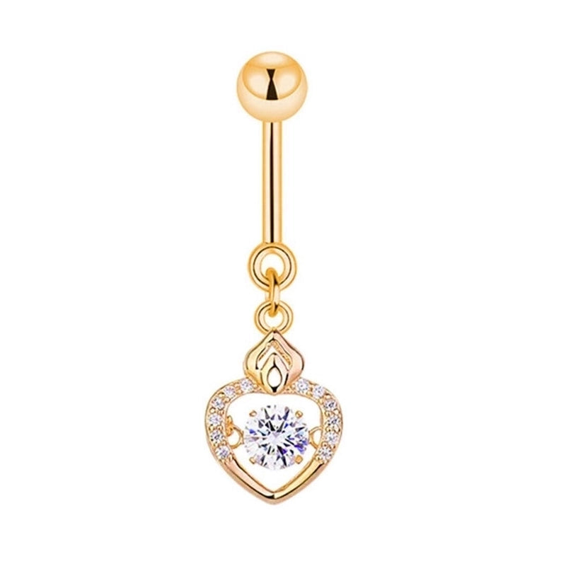 1 Piece Belly Rings Minimalist Moon 316 Stainless Steel Inlay Zircon
