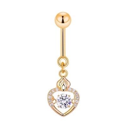 1 Piece Belly Rings Minimalist Moon 316 Stainless Steel Inlay Zircon