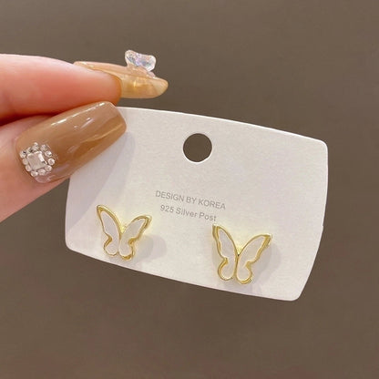 Sweet Star Flower Bow Knot Alloy Inlay Artificial Pearls Rhinestones Women's Earrings 1 Pair