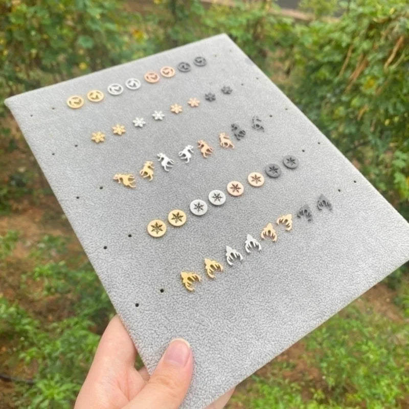 1 Pair Fashion Christmas Tree Plating 304 Stainless Steel 18K Gold Plated Ear Studs