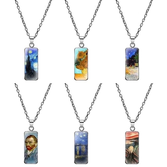 Alloy Classic Style Inlay Sunflower Starry Sky Glass Pendant Necklace