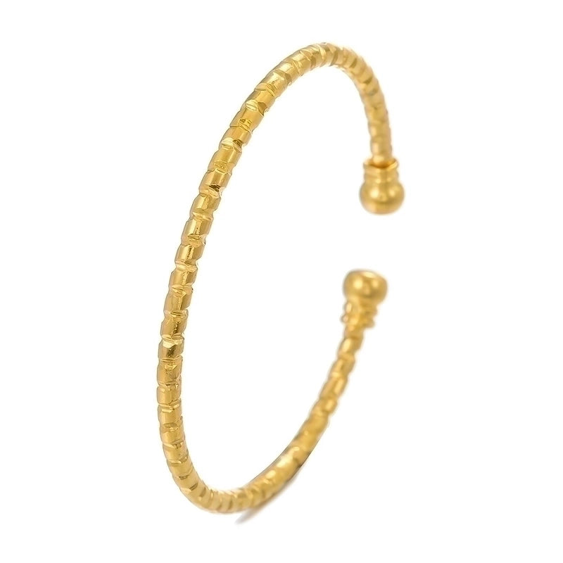 Classic Style Argyle Copper Plating 18k Gold Plated Bangle