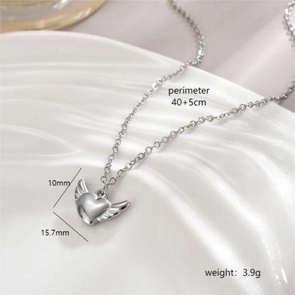 Stainless Steel 18K Gold Plated Minimalist Polishing Plating Star Heart Shape Bow Knot Pendant Necklace
