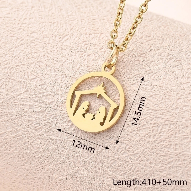 Casual Modern Style Minimalist Angel Ghost Skull 304 Stainless Steel Gold Plated Polishing Plating Pendant Necklace