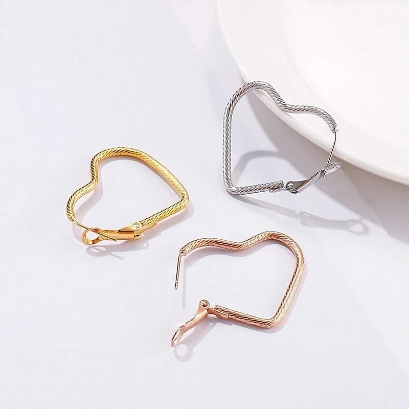 Fashion Letter Plating Titanium Steel 18K Gold Plated Earrings