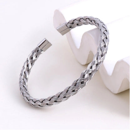 Minimalist Solid Color Stainless Steel Plating Gold Plated Bangle