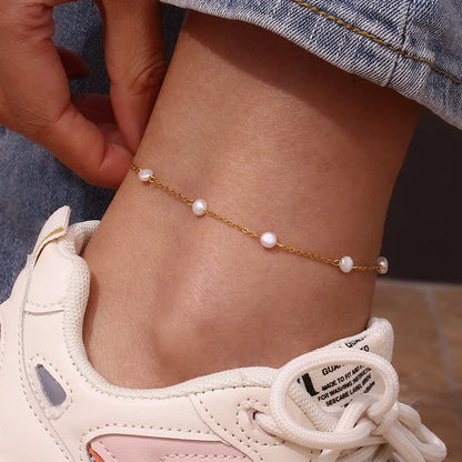 Minimalist Women Geometric 18K Gold Plated Anklets