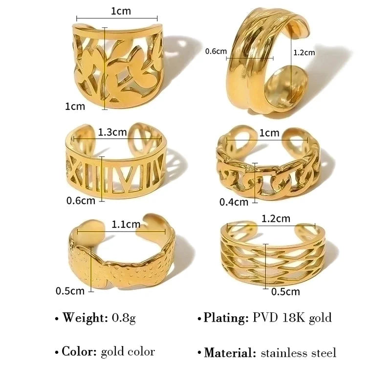1 Piece Minimalist Leaf Roman Numeral Flower Plating 304 Stainless Steel 18K Gold Plated Ear Cuffs