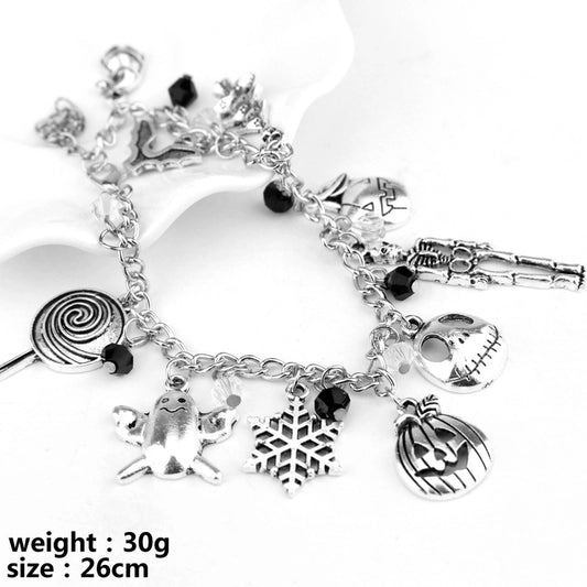Christmas Night Horror Halloween Jewelry Gift European Pumpkin Head Ghost Skull Combination Bracelet Accessories