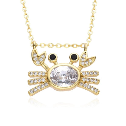 Casual Minimalist Animal Copper Inlay Zircon Necklace