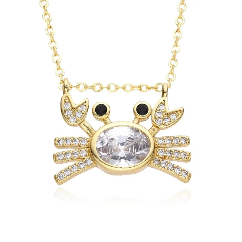 Casual Minimalist Animal Copper Inlay Zircon Necklace