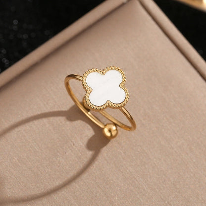 Titanium Steel Vacuum Electroplating Style Double Layer Simple Bracelet Adjustable Ring All-Matching Women\'s Jewelry