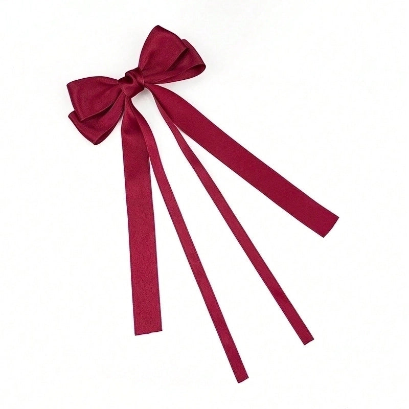 Sweet Girl Bow Ribbon Hairpin Japanese And Korean Style Simple High Sense Back Head Hairpin Internet Celebrity Hair Accessories