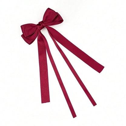 Sweet Girl Bow Ribbon Hairpin Japanese And Korean Style Simple High Sense Back Head Hairpin Internet Celebrity Hair Accessories