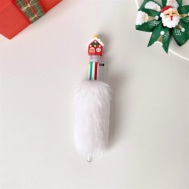 1 Piece Christmas Tree Santa Claus Elk Learning Christmas Plastic Plush Cute Ballpoint Pen
