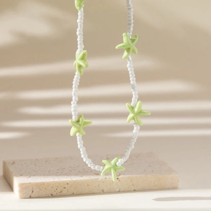 Copper Inlay Star Turquoise Necklace