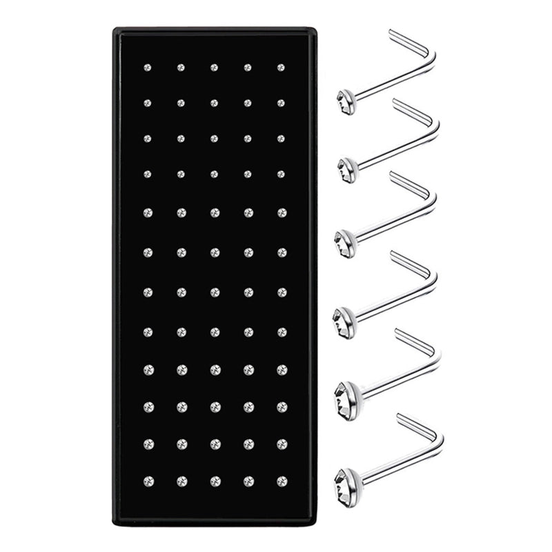 Fashion Geometric Stainless Steel Inlay Rhinestones Nose Studs 1 Set