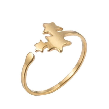 Fashion Geometric 201 Stainless Steel 18K Gold Plated Plating Open Ring