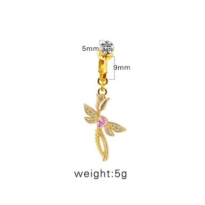 Casual Retro Minimalist Animal Starry Sky Moon Stainless Steel Alloy Copper White Gold Plated Gold Plated Rhinestones Belly Ring In Bulk