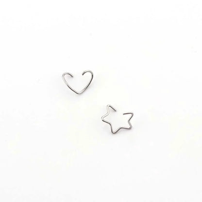Ear Cartilage Rings & Studs Fashion Heart 316L Stainless Steel Plating No Inlaid