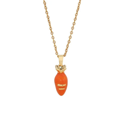 Cute Commute Fruit 304 Stainless Steel Copper Zircon 18K Gold Plated Inlay Pendant Necklace
