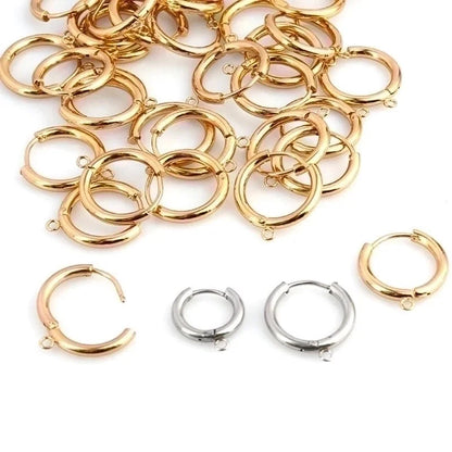 1 Piece Minimalist Round Plating 201 Stainless Steel 18K Gold Plated Earrings