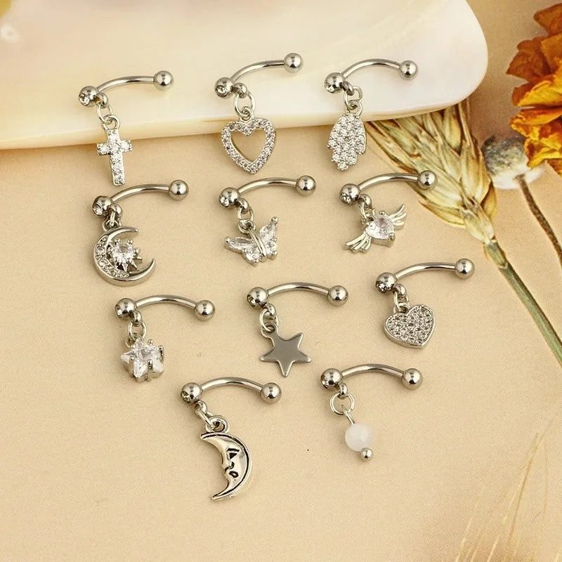 1 Piece Ear Cartilage Rings & Studs Minimalist Classic Style Water Droplets 304 Stainless Steel Eyebrow Studs Ear Cartilage Rings & Studs