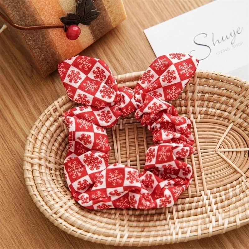 Christmas Retro Women's Polka Dots Handmade Hair Tie
