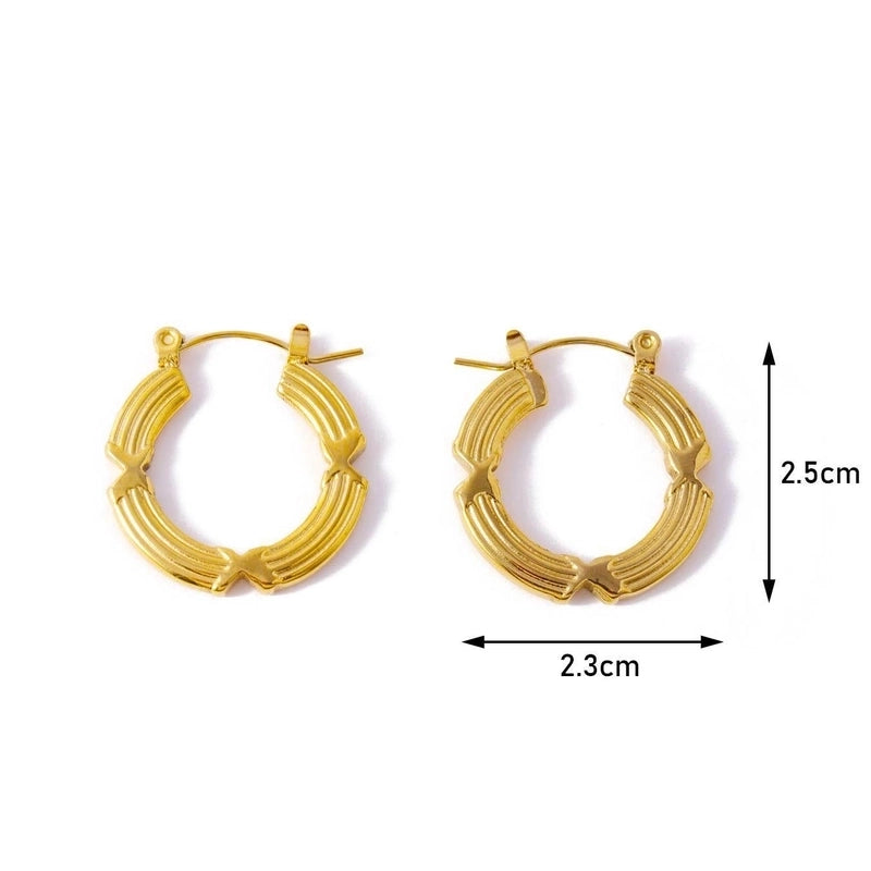 1 Pair Minimalist Geometric 304 Stainless Steel 18K Gold Plated Earrings