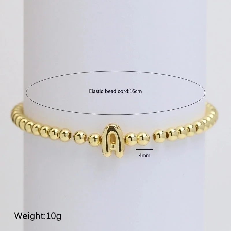 Copper Minimalist Plating Letter Bracelets