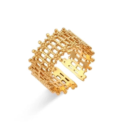 Fashion Geometric 304 Stainless Steel 18K Gold Plated Plating Open Ring