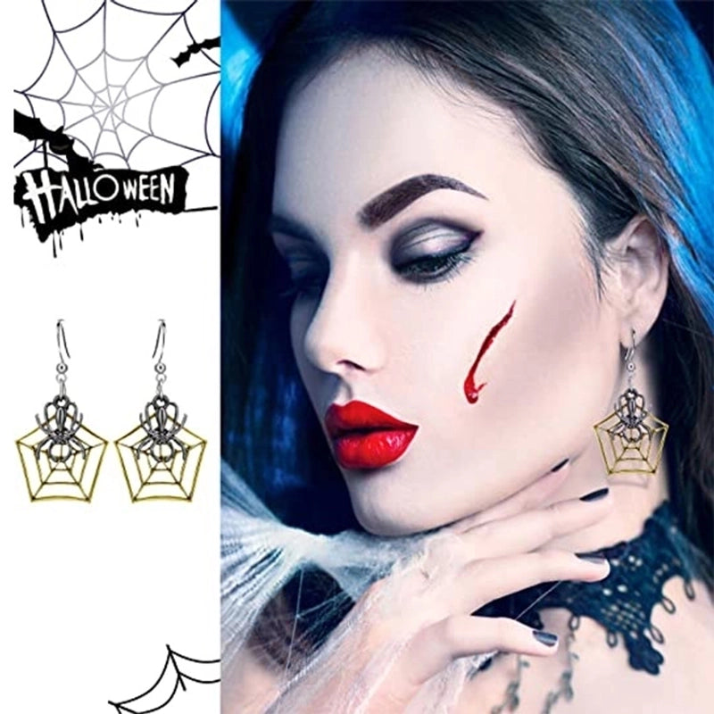 6 Pieces Gothic Cat Spider Alloy Women'S Drop Earrings 1 Pair