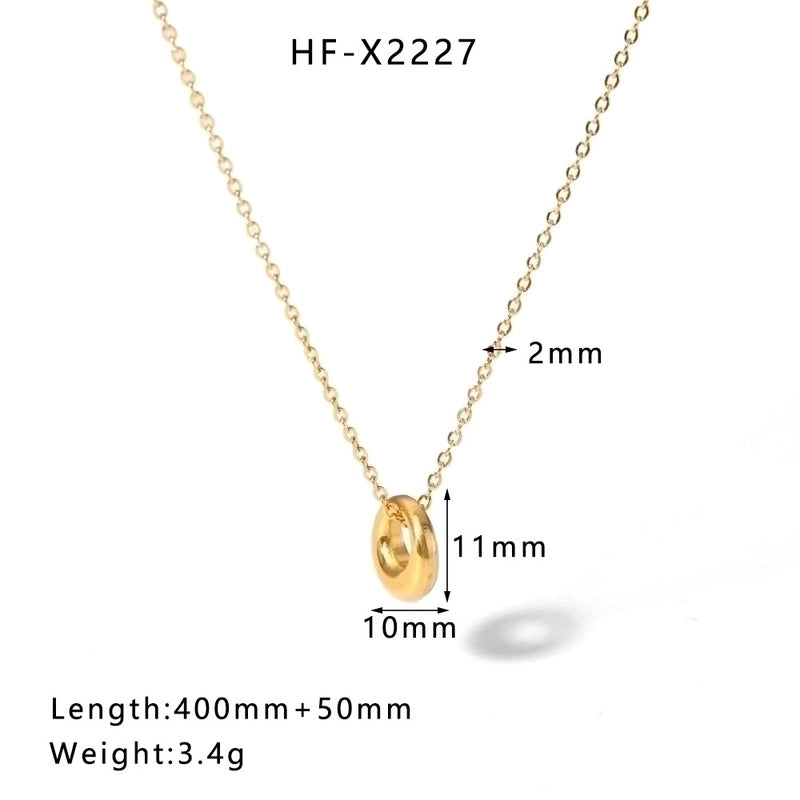 304 Stainless Steel 18K Gold Plated Casual Elegant Lady Plating Geometric Star Heart Shape Artificial Pearls Shell Layered Necklaces Pendant Necklace
