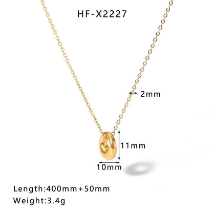 304 Stainless Steel 18K Gold Plated Casual Elegant Lady Plating Geometric Star Heart Shape Artificial Pearls Shell Layered Necklaces Pendant Necklace