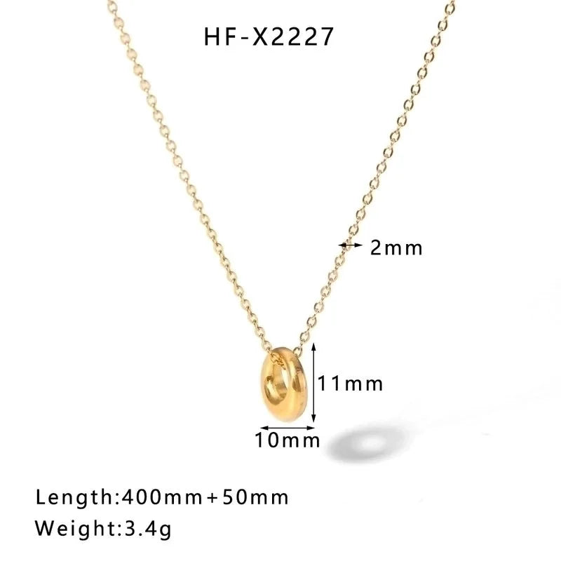 304 Stainless Steel 18K Gold Plated Casual Elegant Lady Plating Geometric Star Heart Shape Artificial Pearls Shell Layered Necklaces Pendant Necklace