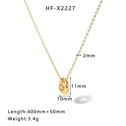 304 Stainless Steel 18K Gold Plated Casual Elegant Lady Plating Geometric Star Heart Shape Artificial Pearls Shell Layered Necklaces Pendant Necklace