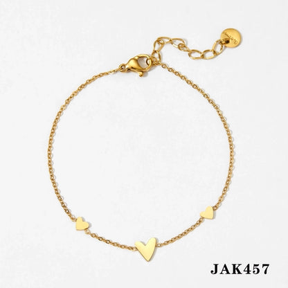 Modern Style Minimalist Heart Shape 304 Stainless Steel 316 Stainless Steel No Inlaid 16K Gold Plated White Gold Plated Gold Plated Bracelets Anklet Necklace