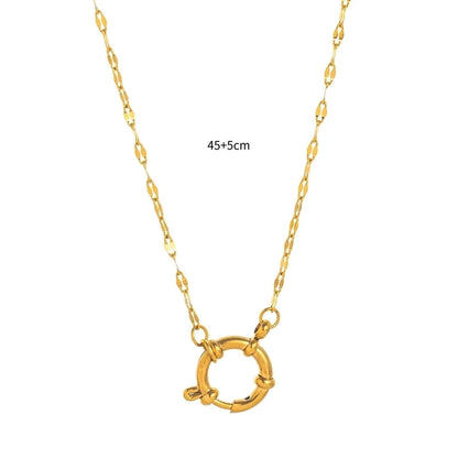 Minimalist Circle Pearl 201 Stainless Steel 304 Stainless Steel Zircon 18K Gold Plated Beaded Inlay Pendant Necklace