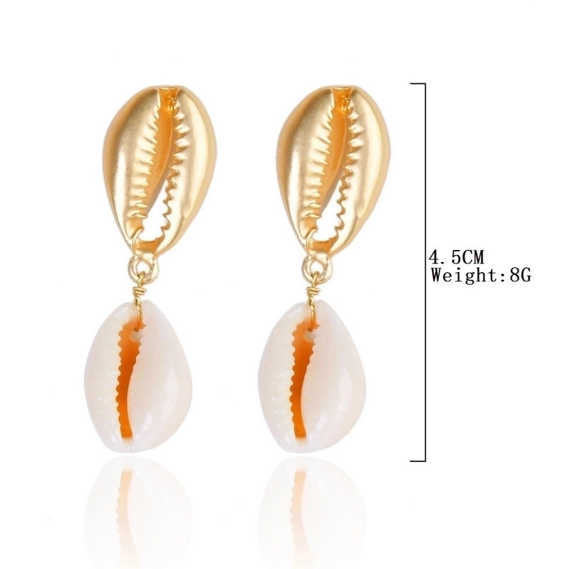Fashion Shell Shell Inlaid Shell Artificial Pearls Women\'s Earrings 1 Pair