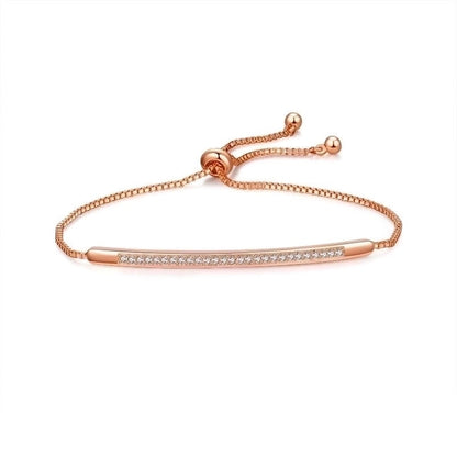 304 Stainless Steel Copper Gold Plated Casual Elegant Minimalist Drawstring Inlay One-Shaped Quadrilateral Bamboo Zircon Bracelets