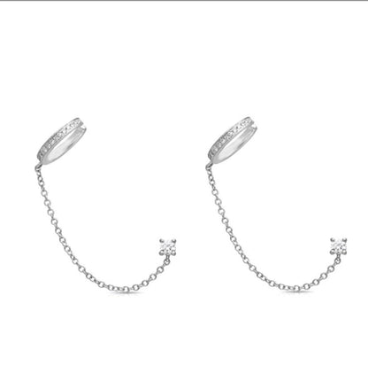 1 Pair IG Style Minimalist Geometric Inlay Copper Zircon Gold Plated Earrings