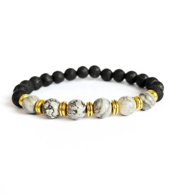 Minimalist Color Block Turquoise Tiger Eye Lapis Lazuli Bracelets 1 Piece