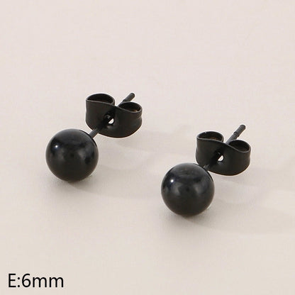 1 Pair Minimalist Round 304 Stainless Steel 18K Gold Plated Ear Studs