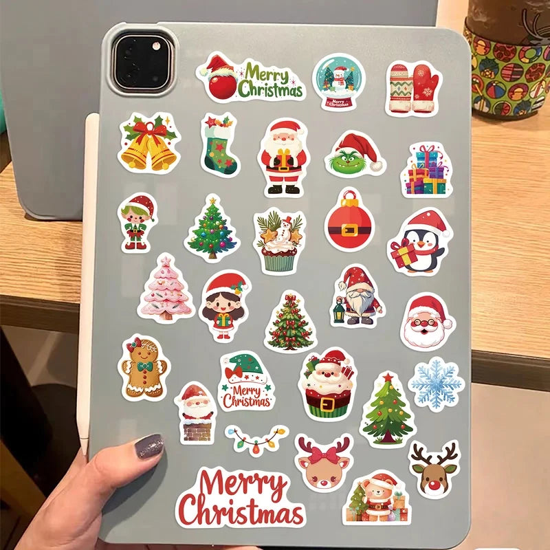 1 Piece Christmas Tree Santa Claus Learning Christmas PVC Self-adhesive Cute Stickers