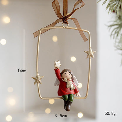 Christmas Elegant Minimalist Heart Shape Resin Holiday Banquet Travel Hanging Ornaments Decorations Hanging Ornaments