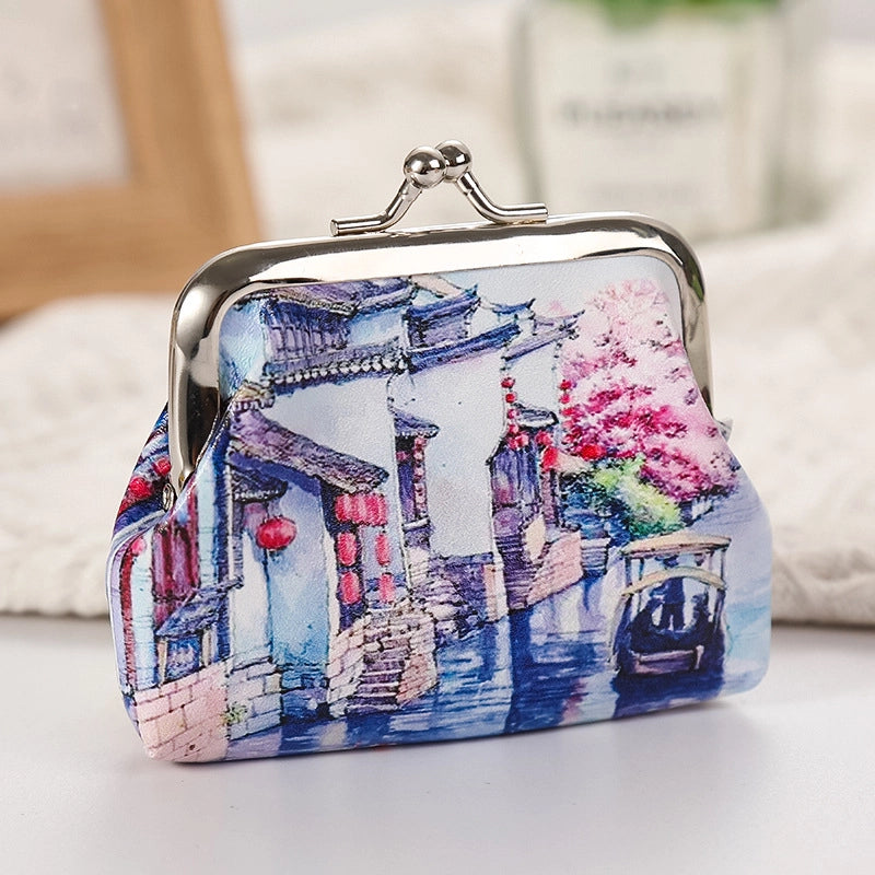 Women's Plant Pu Leather Buckle Kids Wallets