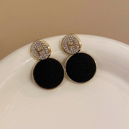 1 Pair Glam Geometric Plating Inlay Copper Artificial Pearls Rhinestones Drop Earrings