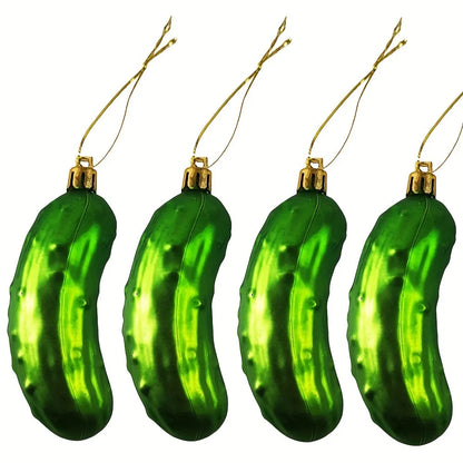 2 Sets Christmas Cucumber Small Pendant Plastic Real Gift Christmas Decoration Crafts